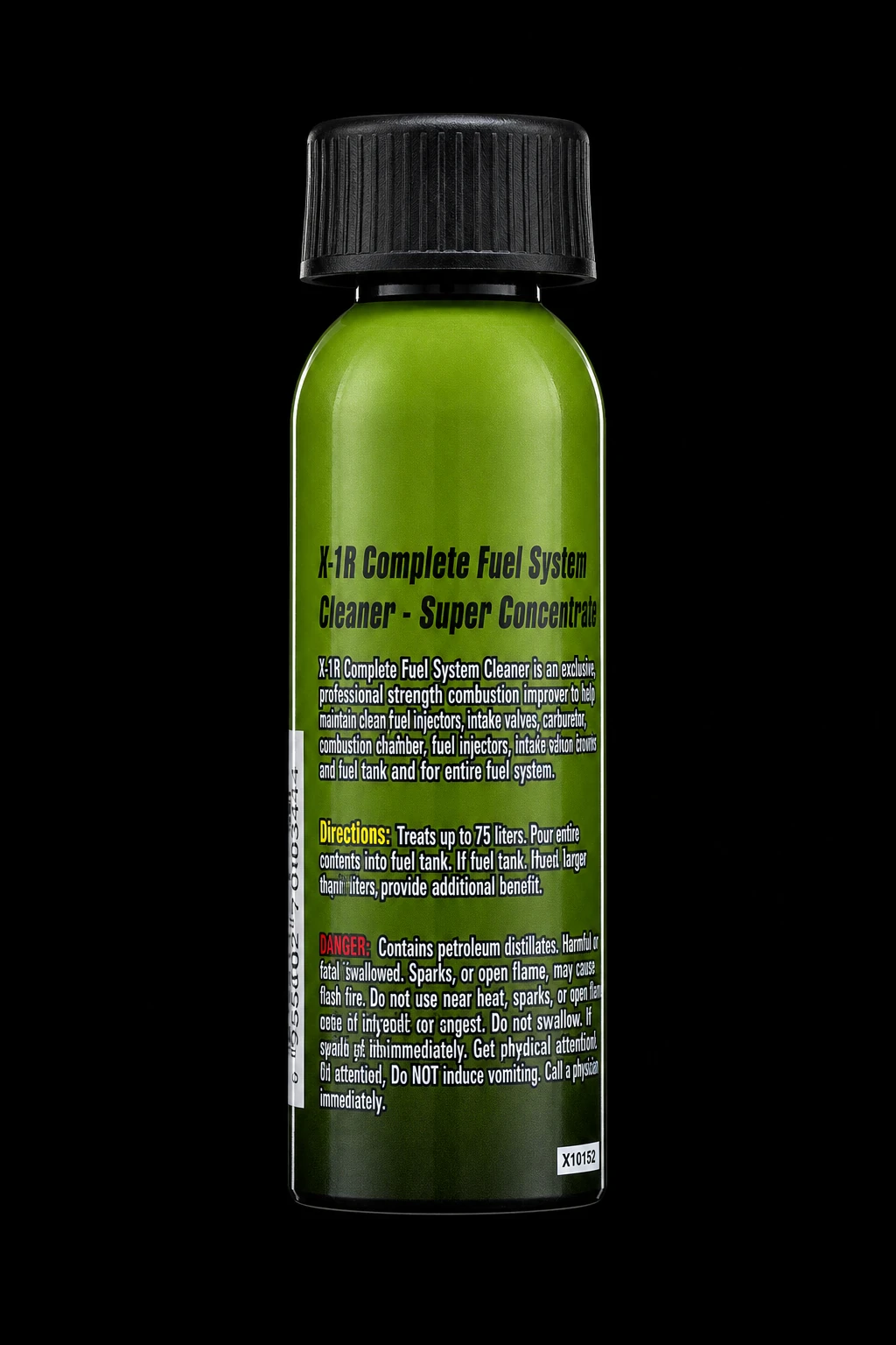 نمای پشت و دستور مصرف شوینده X-1R Fuel System Cleaner حجم ۶۰ میلی‌لیتر